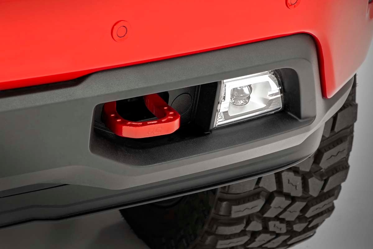 Tow Hooks Forged Red Chevy Silverado 1500 2WD/4WD (2019-2022) Rough Country-4
