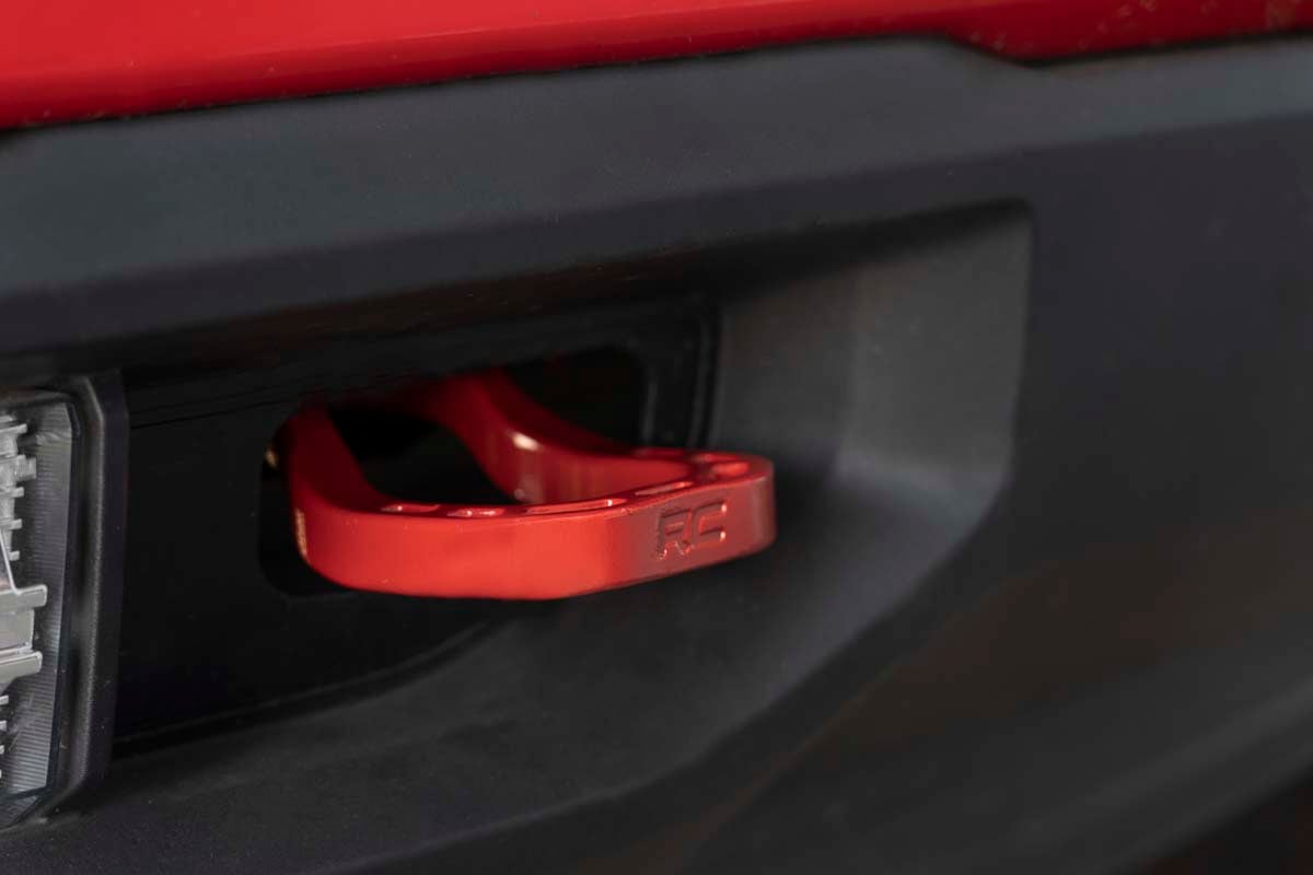 Tow Hooks Forged Red Chevy Silverado 1500 2WD/4WD (2019-2022) Rough Country-5