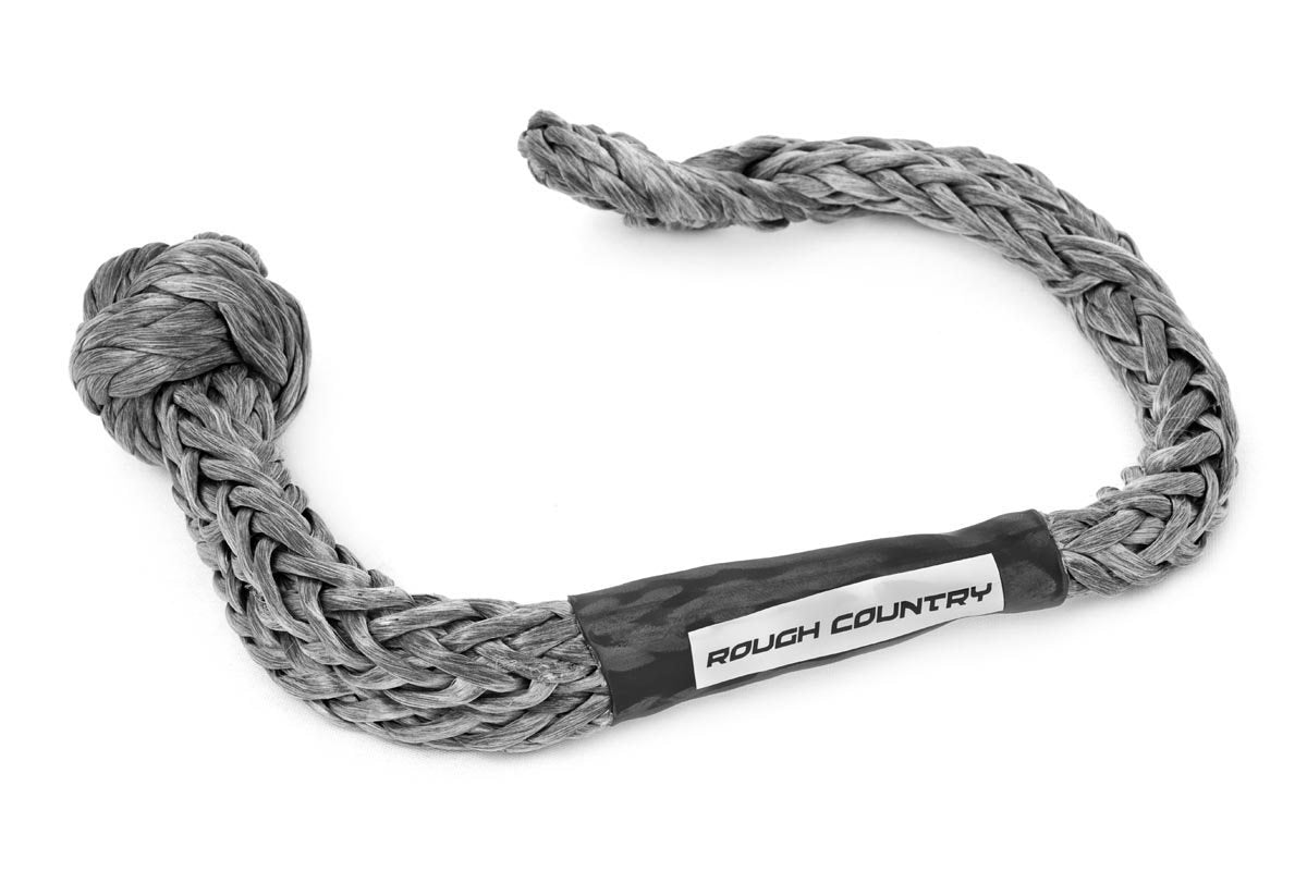 Rough Country Soft Shackle Rope 7/16 Inch Diameter 34,000 LB Breaking Strength Gray Rough Country