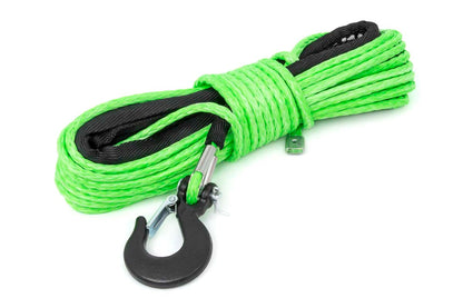 1/4 Inch Synthetic Rope 85 Feet Rated Up to 16,000 Lbs 3/8 Inch Includes Clevis Hook and Protective Sleeve UTV, ATV Rough Country-2