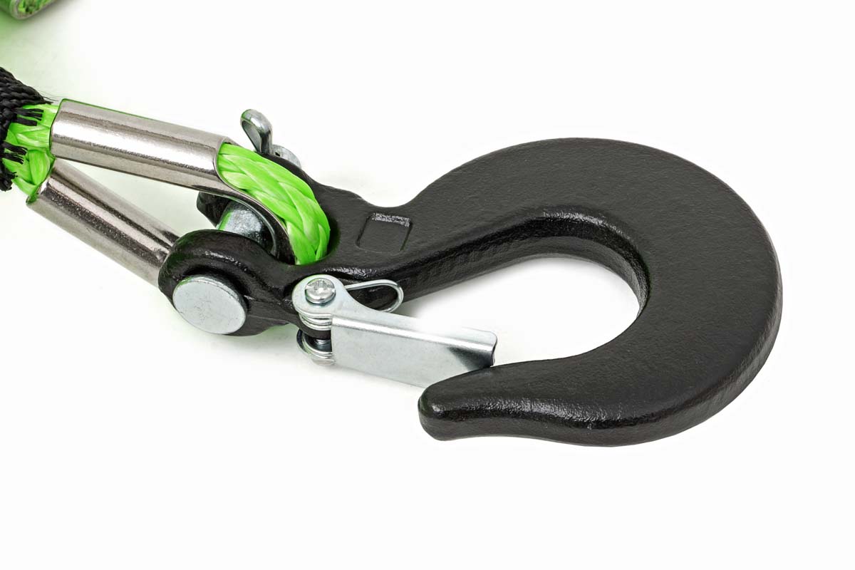 1/4 Inch Synthetic Rope 85 Feet Rated Up to 16,000 Lbs 3/8 Inch Includes Clevis Hook and Protective Sleeve UTV, ATV Rough Country-3