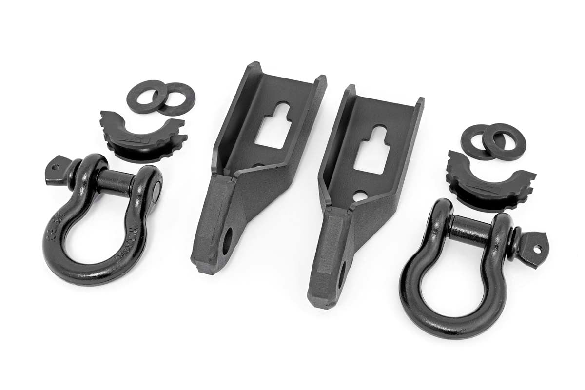 Rough Country Ford Tow Hook to Shackle Conversion Kit w/D-Ring & Rubber Isolators 09-20 F-150 Rough Country
