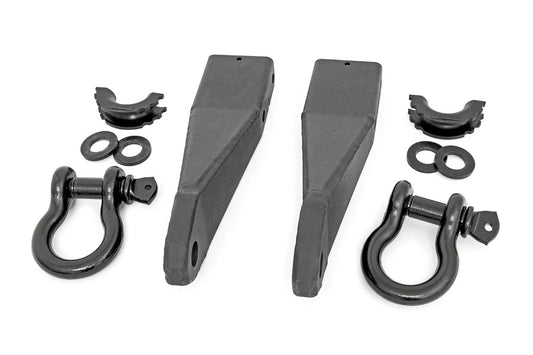 Rough Country GMC Tow Hook to Shackle Conversion kit w/ D-Rings and Rubber Isolators 2020 2500 HD Rough Country