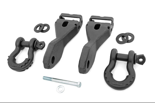 Rough Country Tow Hook Brackets D-Ring Combo 14-18 Chevy Silverado 1500 Rough Country