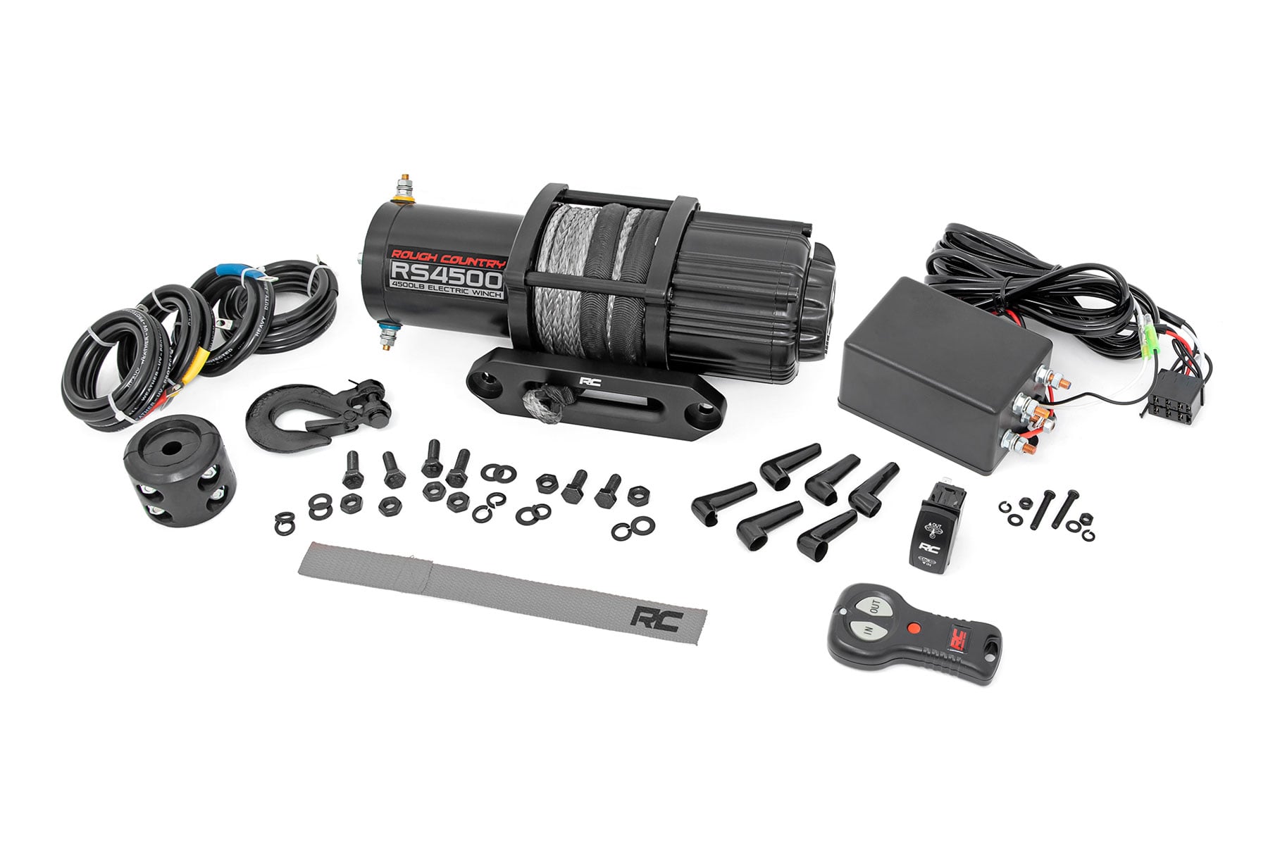 4500-LB Winch W/ Remote UTV Synthetic Rope Rough Country