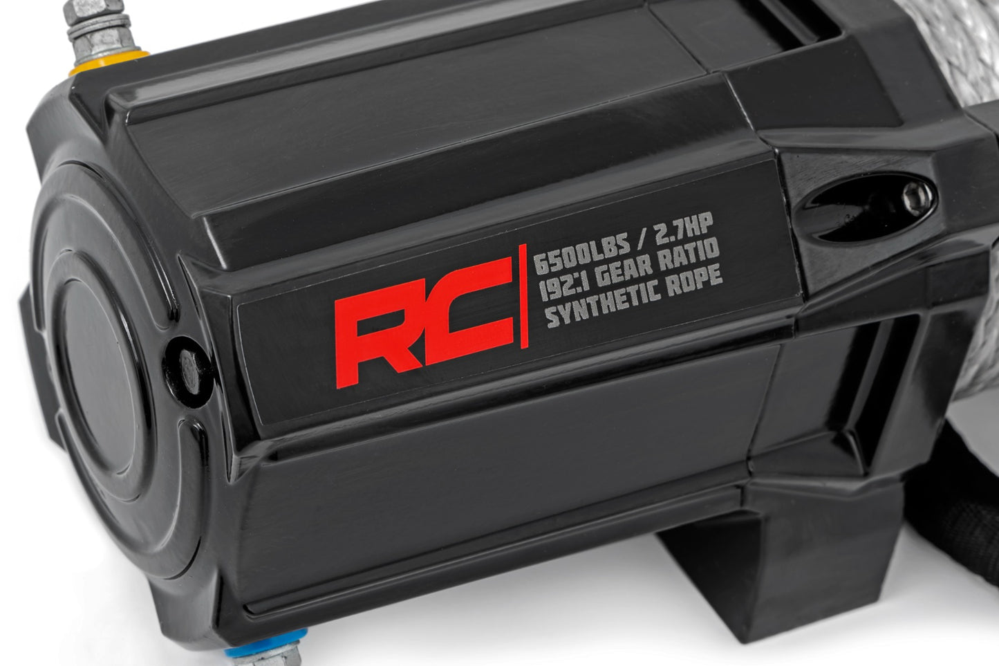 6500-LB Winch W/ Remote UTV Synthetic Rope Rough Country-2