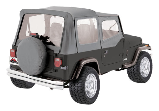 Gray OEM Replacement Soft Top for 1988-95 YJ Wrangler w/ Soft Upper Doors RT Off Road