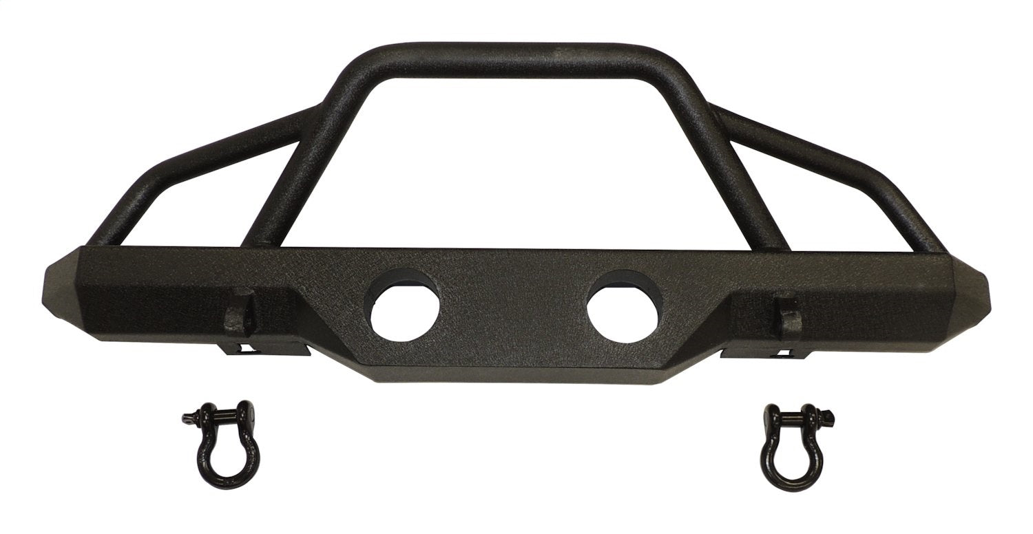 Black Textured Plate Steel Front Bumper for 76-06 Jeep CJs, YJ, TJ Wranglers RT Off Road