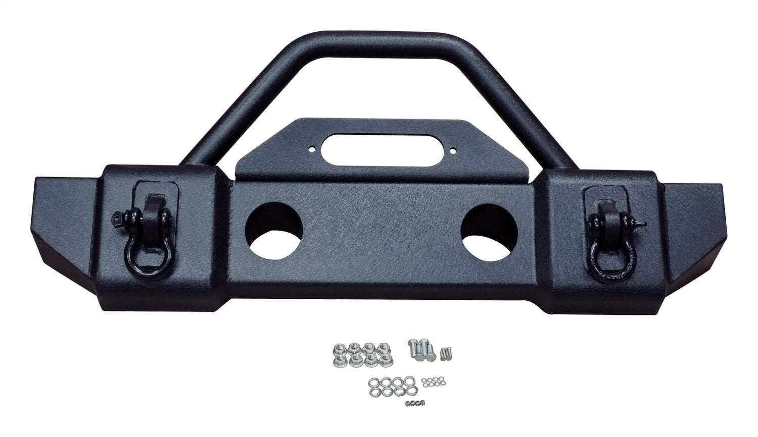 Front Bumper 2007-2018 JK Wrangler W/Shackle Mounts w/D-Rings HD Black RT Off Road