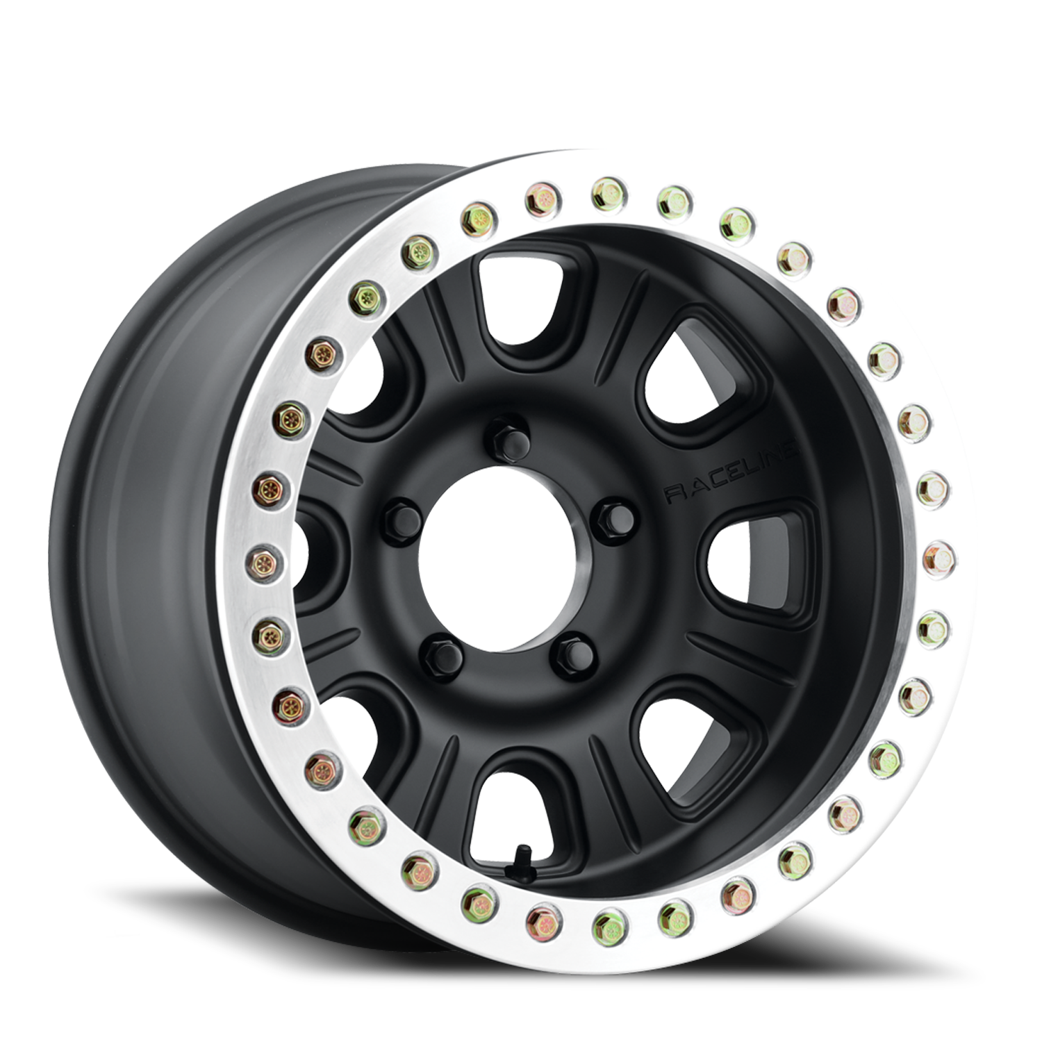 Aluminum 17x8.5 Monster Beadlock RT231 Black Machined Face Raceline Wheels-2