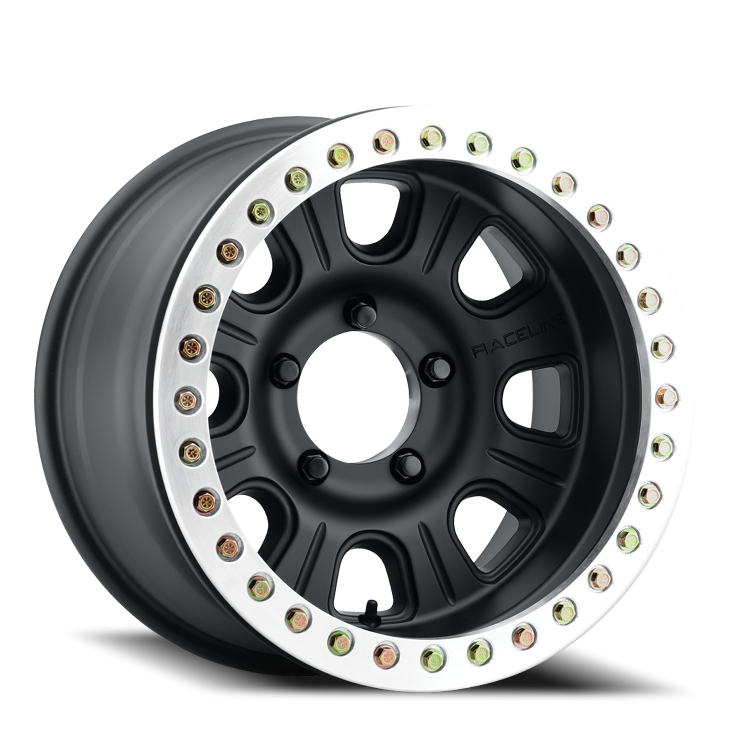 Aluminum 17x8.5 Monster Beadlock RT231 Black Machined Face Raceline Wheels