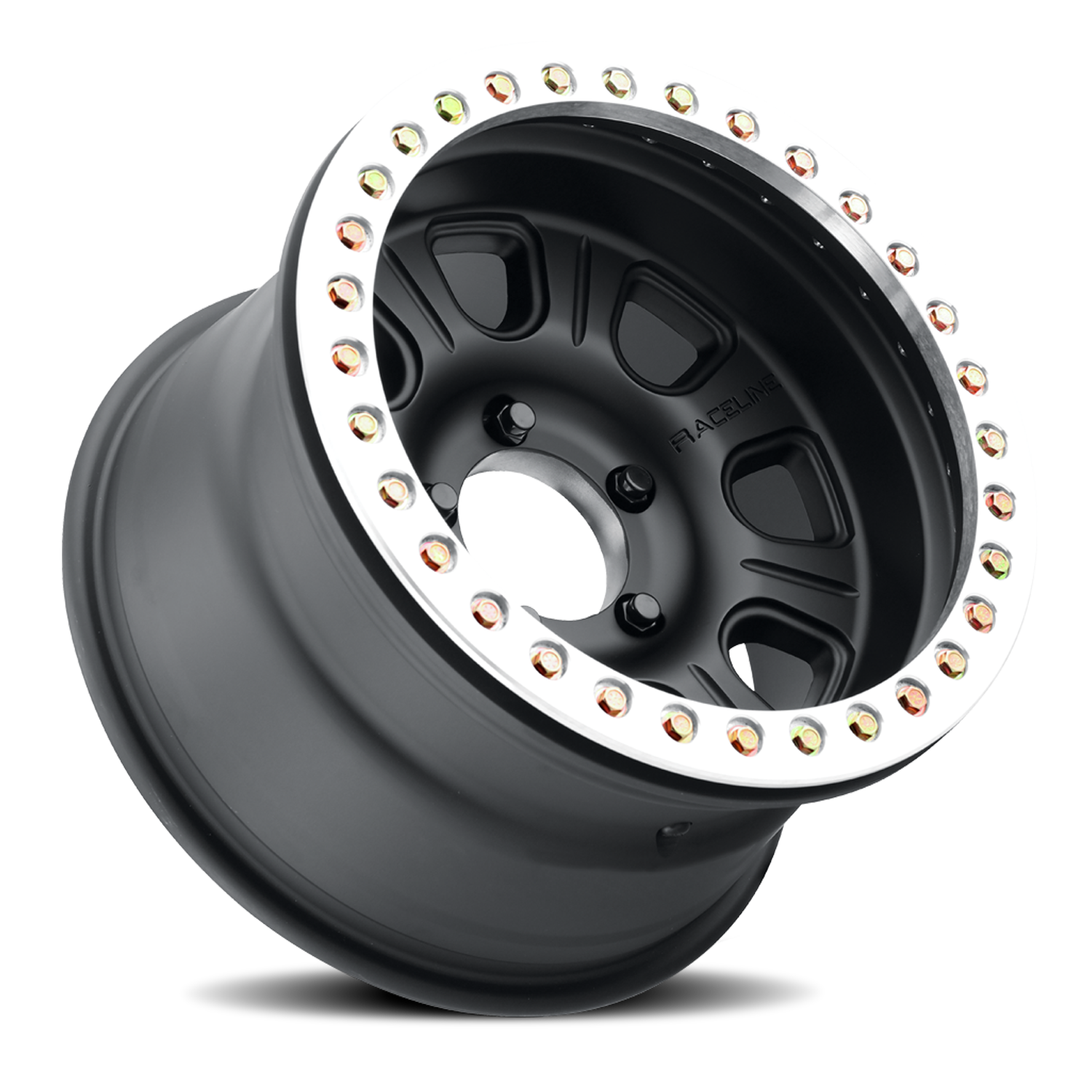 Aluminum 17x8.5 Monster Beadlock RT231 Black Machined Face Raceline Wheels-1
