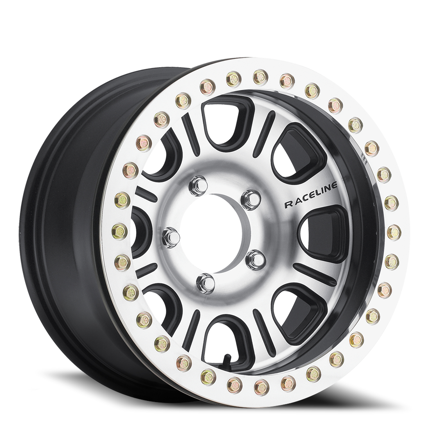 Raceline Wheels Aluminum Wheels 15x8 Monster Beadlock RT232 Black Machined Face Raceline Wheels