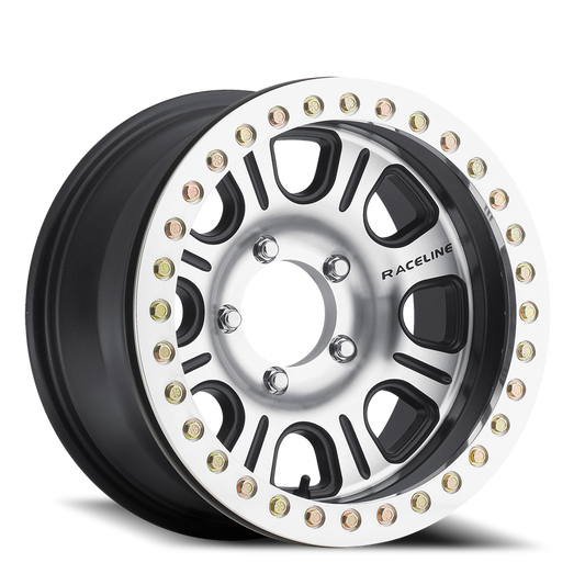 Raceline Wheels Aluminum Wheels 15x8 Monster Beadlock RT232 Black Machined Face Raceline Wheels