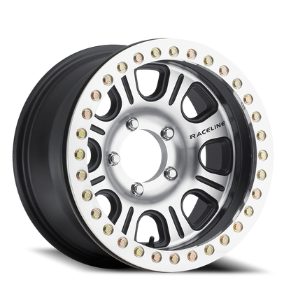 Aluminum 17x8.5 Monster Beadlock RT232 Black Machined Face Raceline Wheels-2