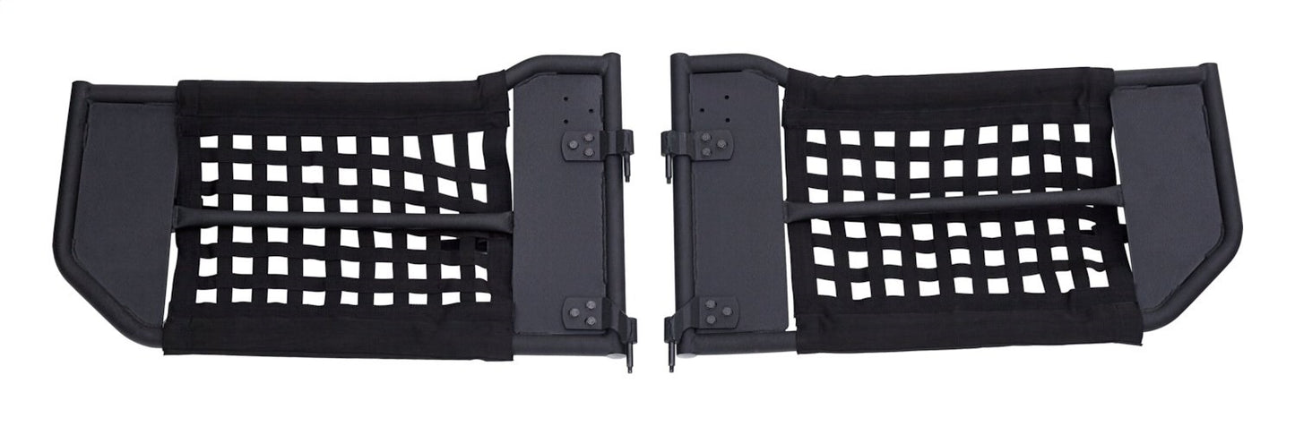 Tube Door Set Front 2007-2018 JK Wrangler Removeable Netting And Easy To Open Handles 1-1/4 Inch Steel Tubing Textured Black Powder Coat RT Off Road
