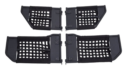 Tube Door Set 2007-2018 JK Wrangler Removeable Netting And Easy To Open Handles 1-1/4 Inch Steel Tubing Textured Black Powder Coat RT Off Road