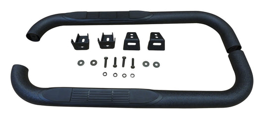 Black Textured 3 inch Tubular Side Steps for Jeep YJ & TJ Wrangler, Except Unltd TJ RT Off Road