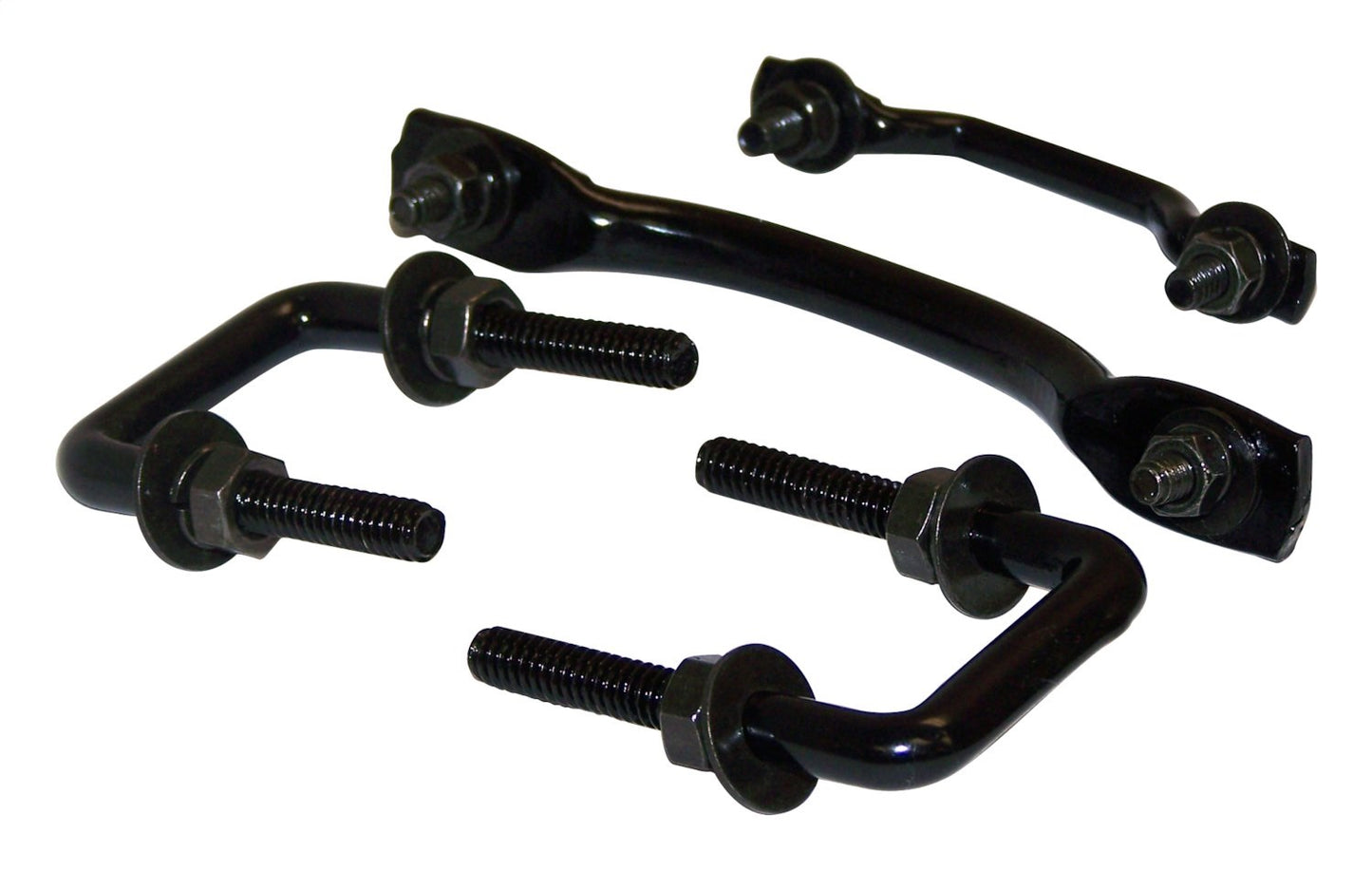 Black Windshield Tie Down Kit for 55-95 Jeep CJ-5, CJ-6, CJ-7, CJ-8, YJ Wrangler RT Off Road