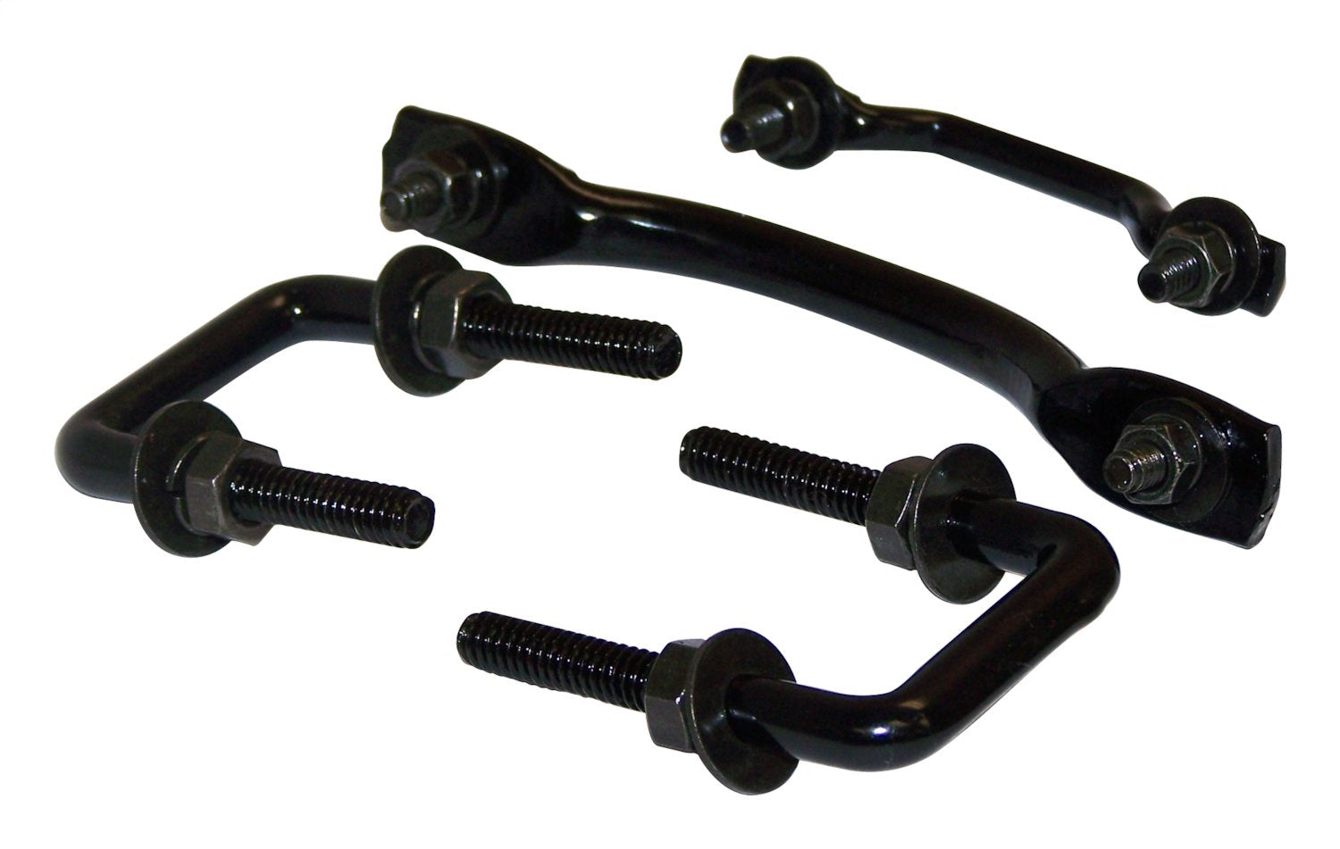 Black Windshield Tie Down Kit for 55-95 Jeep CJ-5, CJ-6, CJ-7, CJ-8, YJ Wrangler RT Off Road