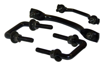 Black Windshield Tie Down Kit for 55-95 Jeep CJ-5, CJ-6, CJ-7, CJ-8, YJ Wrangler RT Off Road