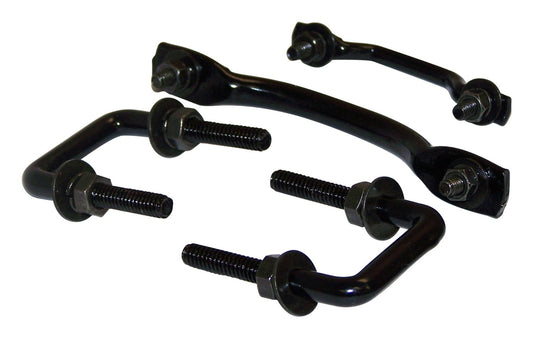 Black Windshield Tie Down Kit for 55-95 Jeep CJ-5, CJ-6, CJ-7, CJ-8, YJ Wrangler RT Off Road