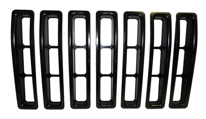 7-Piece Black Grille Insert Set for 1997-2006 Jeep TJ Wrangler (Snap-In) RT Off Road