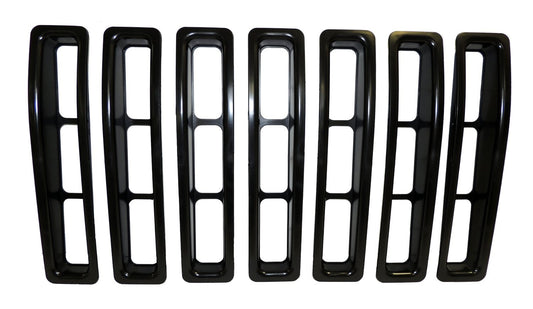 7-Piece Black Grille Insert Set for 1997-2006 Jeep TJ Wrangler (Snap-In) RT Off Road