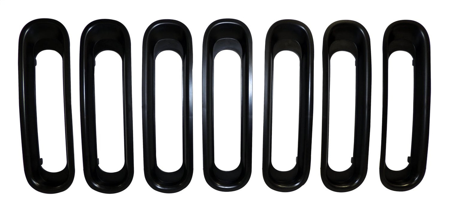 Black Grille Insert Set (Snap-In, Plastic) for 2007-2018 JK Wrangler RT Off Road