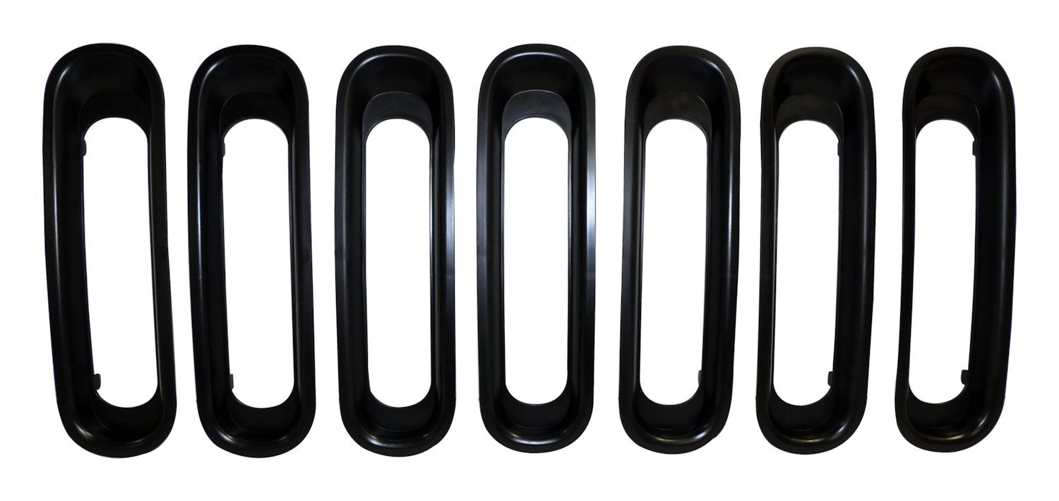 Black Grille Insert Set (Snap-In, Plastic) for 2007-2018 JK Wrangler RT Off Road