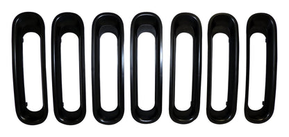 Black Grille Insert Set (Snap-In, Plastic) for 2007-2018 JK Wrangler RT Off Road