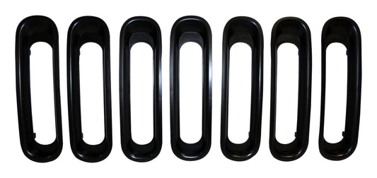 Black Grille Insert Set (Snap-In, Plastic) for 2007-2018 JK Wrangler RT Off Road