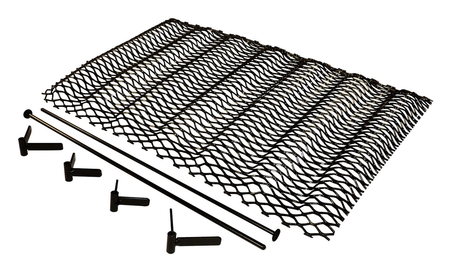 Grille Insert 1997-2006 TJ Wrangler 1 Piece Gloss Black Powder Coat Formed Steel Mounts Behind The OE Grille RT Off Road