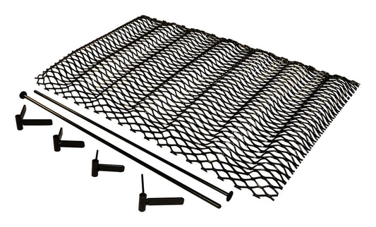 Grille Insert 1997-2006 TJ Wrangler 1 Piece Gloss Black Powder Coat Formed Steel Mounts Behind The OE Grille RT Off Road