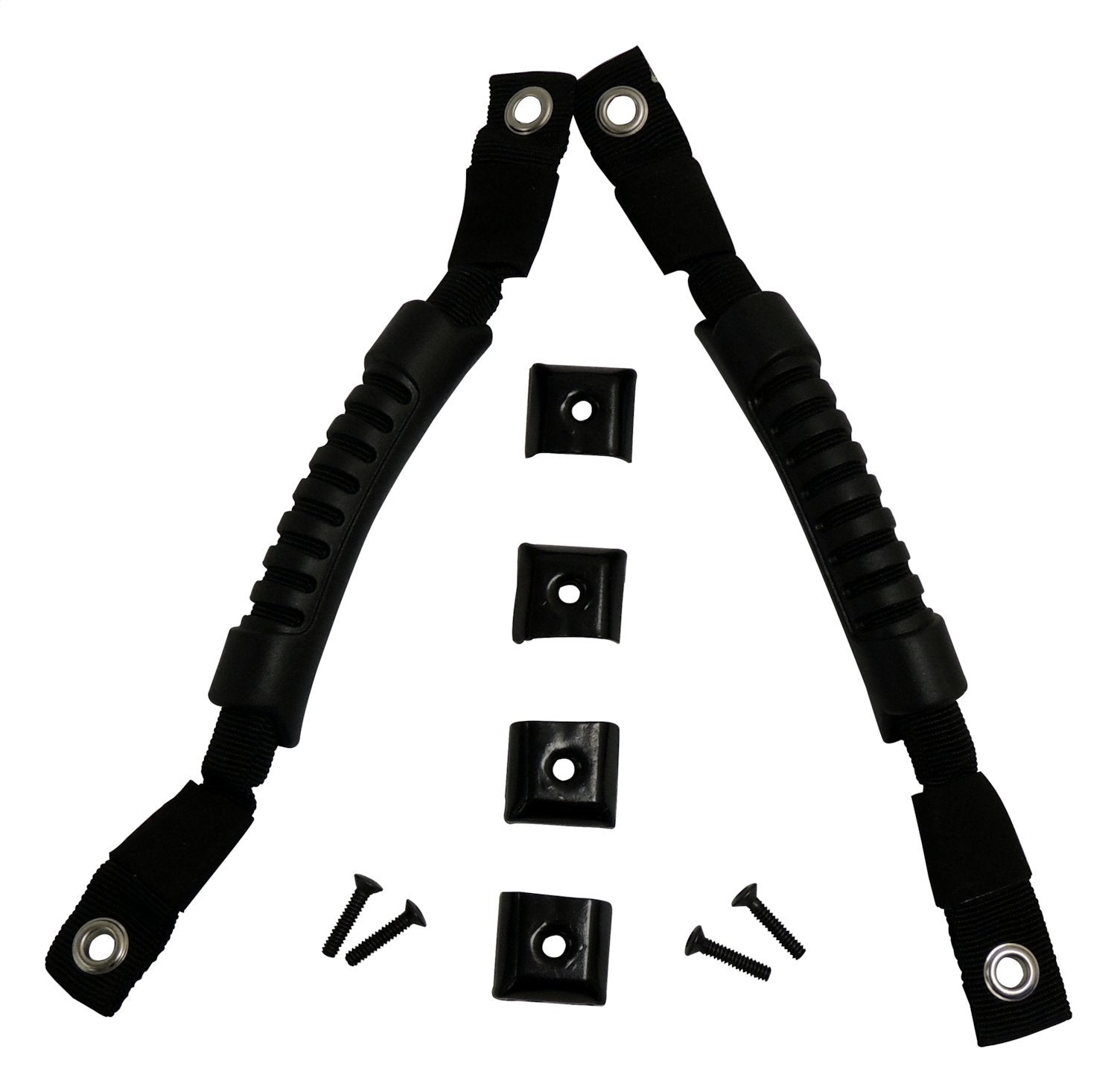 Door Handle Set, Left and Right, Black, Rubber Grips and Hardware RT Off Road