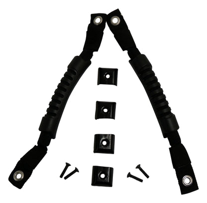 Door Handle Set, Left and Right, Black, Rubber Grips and Hardware RT Off Road