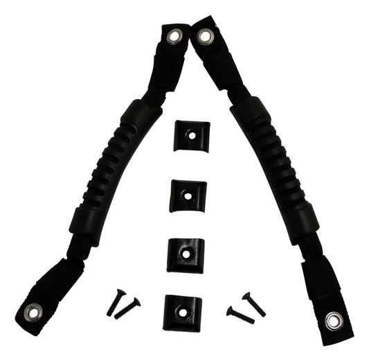 Door Handle Set, Left and Right, Black, Rubber Grips and Hardware RT Off Road