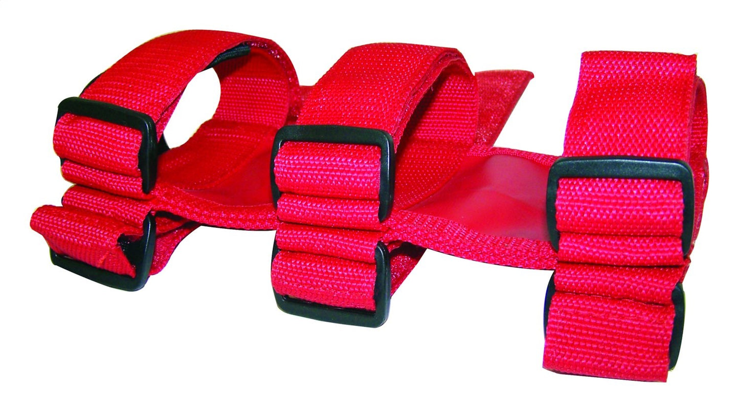Red Nylon Fire Extinguisher Holder attaches to any 3 inch Diameter Roll Bar RT Off Road