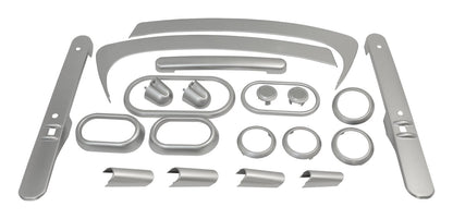 Brushed Silver Plastic Interior Accent Kit for Jeep 07-10 JK Wrangler w/ 2-Dr. RT Off Road