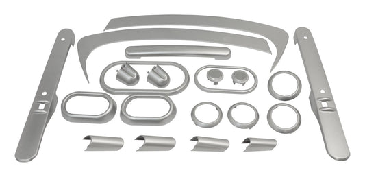 Brushed Silver Plastic Interior Accent Kit for Jeep 07-10 JK Wrangler w/ 2-Dr. RT Off Road