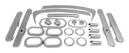 Brushed Silver Plastic Interior Accent Kit for Jeep 07-10 JK Wrangler w/ 4-Dr. RT Off Road