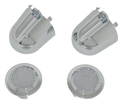 Plastic, Chrome Finish Tweeter Covers for Select 07-10 Jeep JK Wrangler RT Off Road