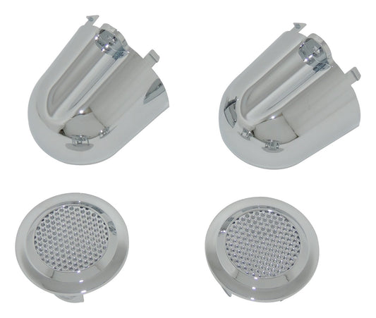 Plastic, Chrome Finish Tweeter Covers for Select 07-10 Jeep JK Wrangler RT Off Road