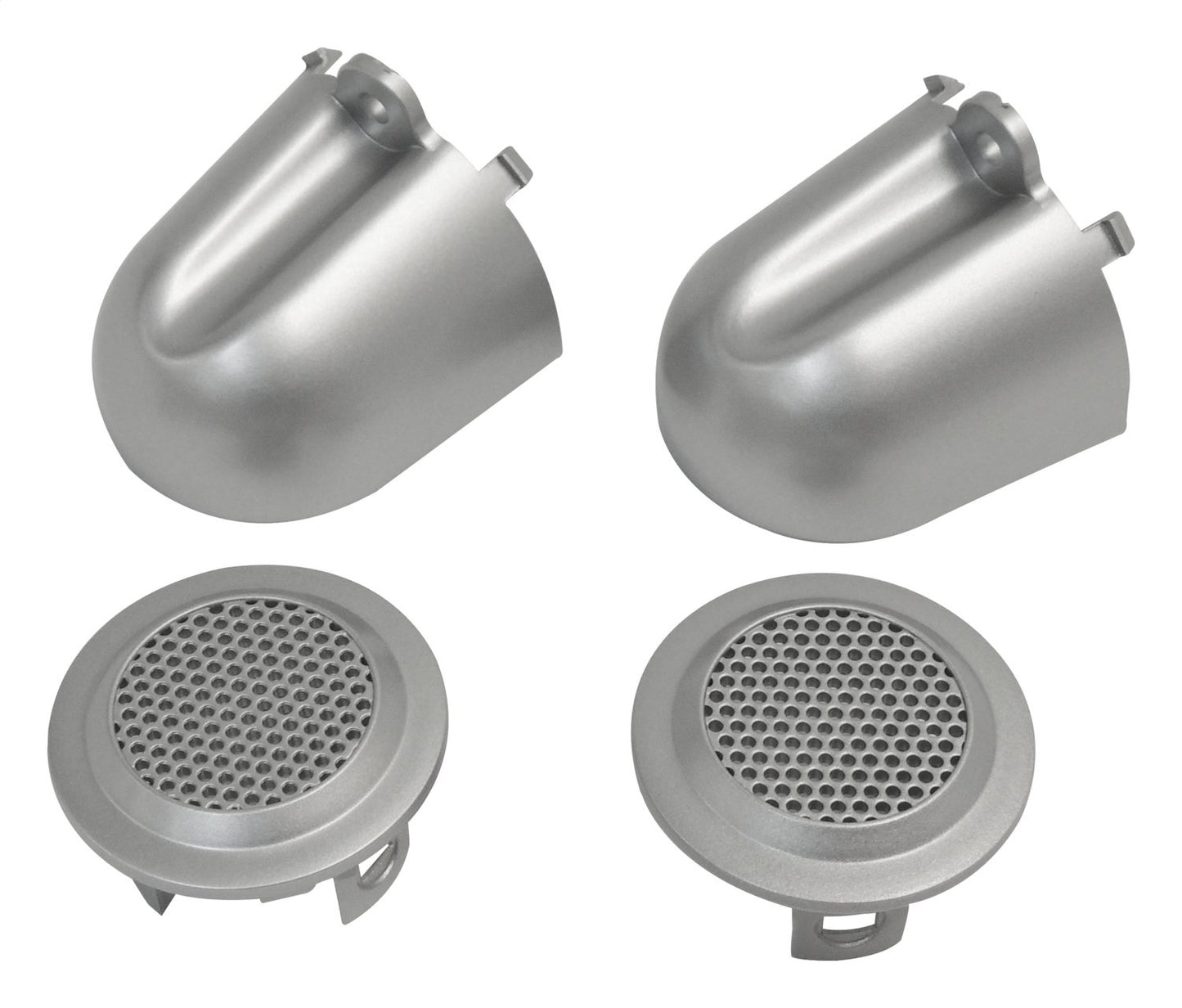 Set of 2, Plastic, Silver Tweeter Covers for Select 07-10 Jeep JK Wrangler RT Off Road