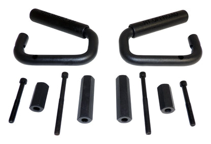 Grab Handle Set 2007-2018 JK Wrangler 2 Steel Handles w/Rubberized Plastic Grips Front And Rear Black RT Off Road-1