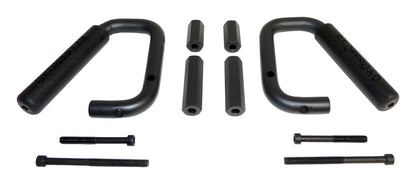 Grab Handle Set 2007-2018 JK Wrangler 2 Steel Handles w/Rubberized Plastic Grips Front And Rear Black RT Off Road-3