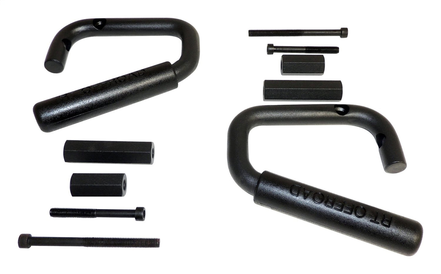 Grab Handle Set 2007-2018 JK Wrangler 2 Steel Handles w/Rubberized Plastic Grips Front And Rear Black RT Off Road-4