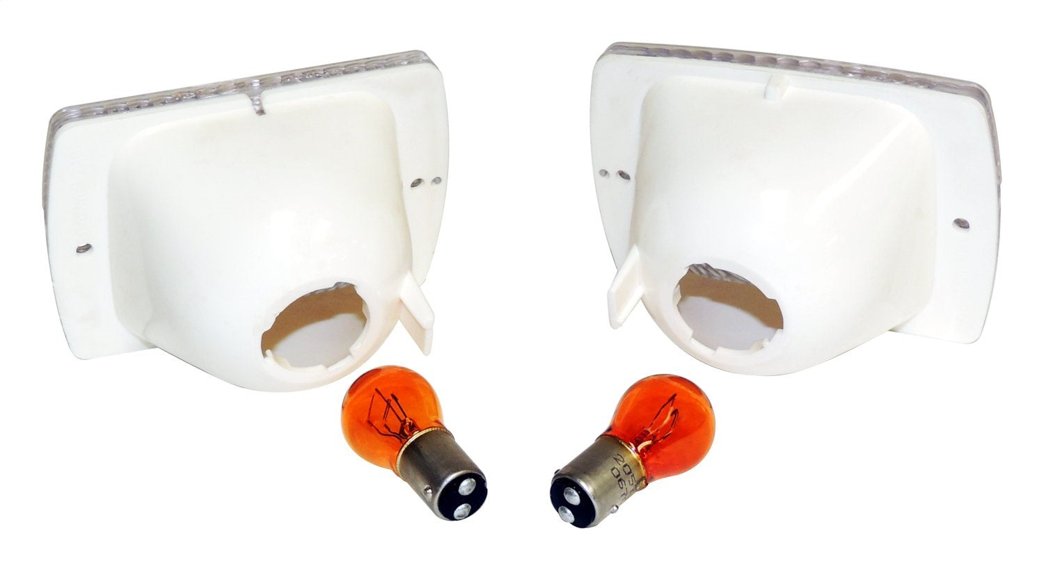 Clear Parking Lamp Set (2) w/ 2 Amber Bulbs for 87-93 Jeep YJ Wrangler RT Off Road-4