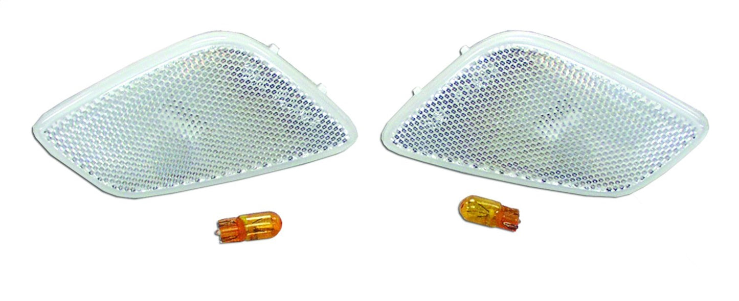 Front Clear Side Marker Light Kit w/ Amber Bulbs for Jeep 97-06 Jeep TJ Wrangler RT Off Road