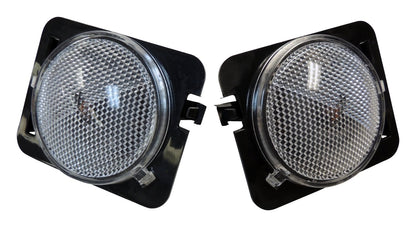 Clear Side Marker Light Kit w/ Amber Bulbs for 2007-2018 Jeep JK Wrangler L & R RT Off Road